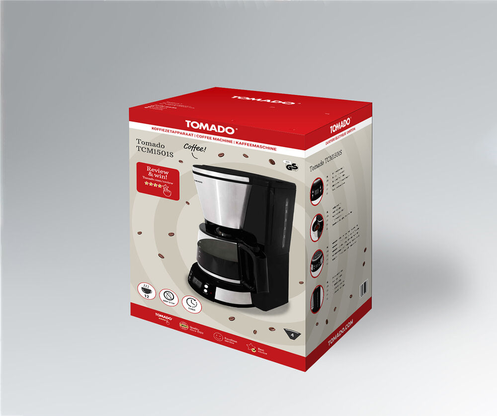 Meter Krachtcel Baby Koffiezetapparaat TCM1501S met timerfunctie van Tomado